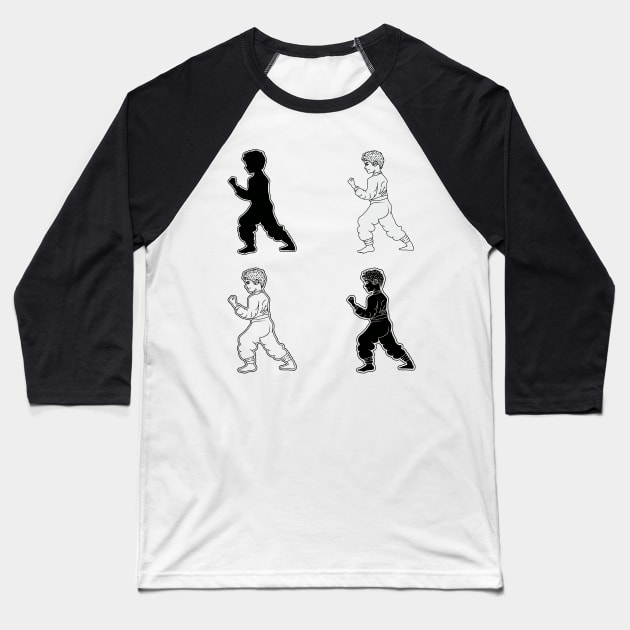 practicing martial arts Baseball T-Shirt by bloomroge